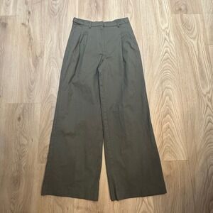 NWOT Abercrombie Fitch Linen Cotton Wide-Leg Pleat High Waist Pant Women's Sz 26